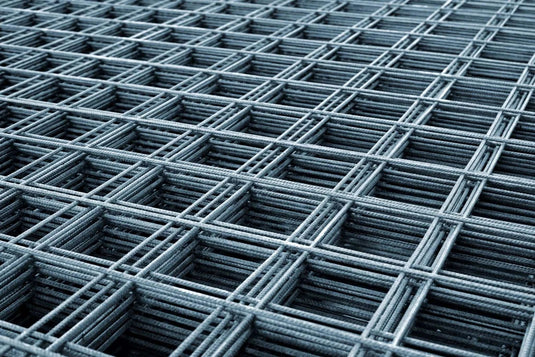 Close up of wire mesh sheets for concrete.