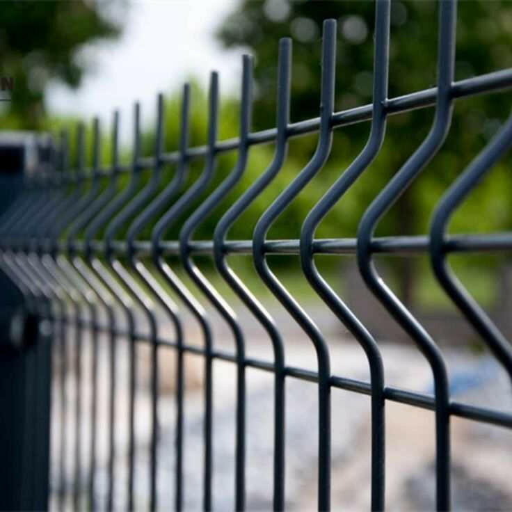 Black 3D Welded Wire Fence Panel System - The Industrial - BarrierBoss™