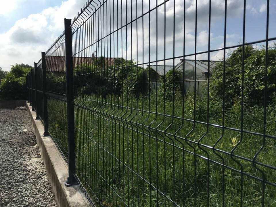 Black 3D Welded Wire Fence Panel System - The Industrial - BarrierBoss™