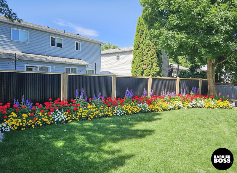 Load image into Gallery viewer, DIY Corrugated Metal Privacy Fence Kit - Treated Wood Frame
