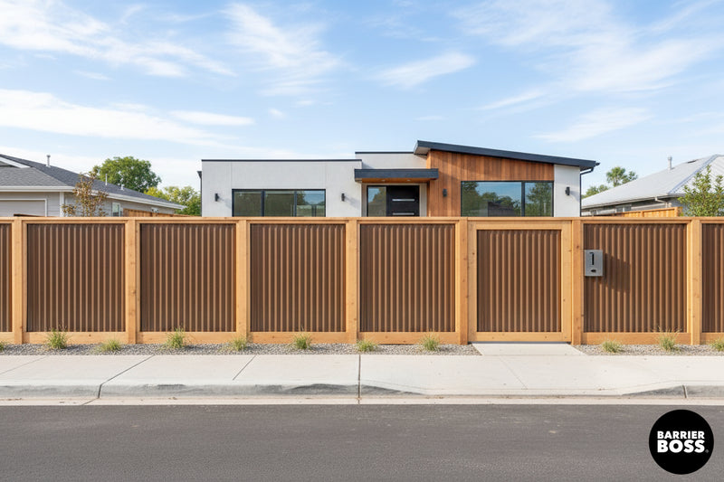 Load image into Gallery viewer, DIY Corrugated Metal Privacy Fence Kit - Treated Wood Frame