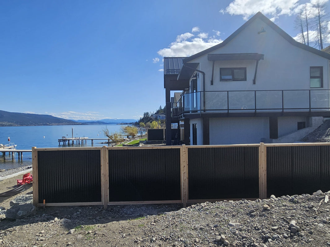 Corrugated Metal Fence Panels (Premade) - The Redwood - BarrierBoss™