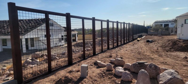 Load image into Gallery viewer, Black Hog Wire Fence Panels