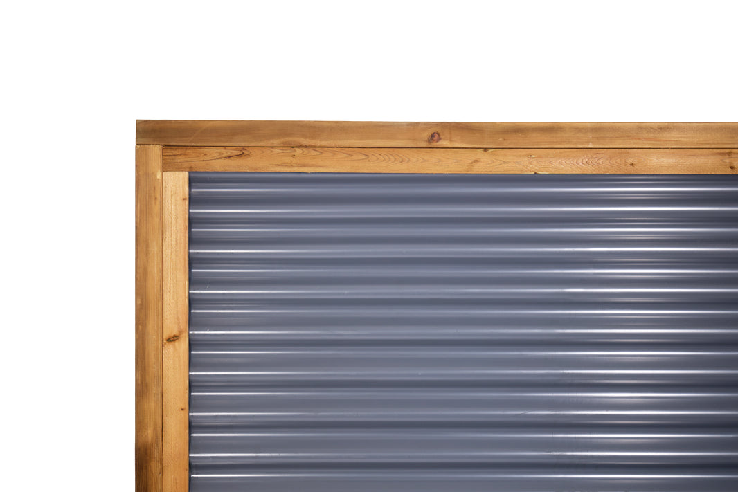 Corrugated Metal Fence Panel - Treated Frame Privacy Fence (Premade) - The Yellowstone - BARRIERBOSS™ USA