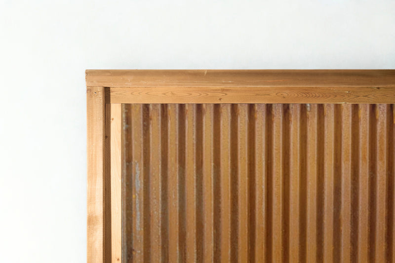 Load image into Gallery viewer, Corrugated Metal Fence Panel - Treated Frame Privacy Fence (Premade) - The Yellowstone - BARRIERBOSS™ USA