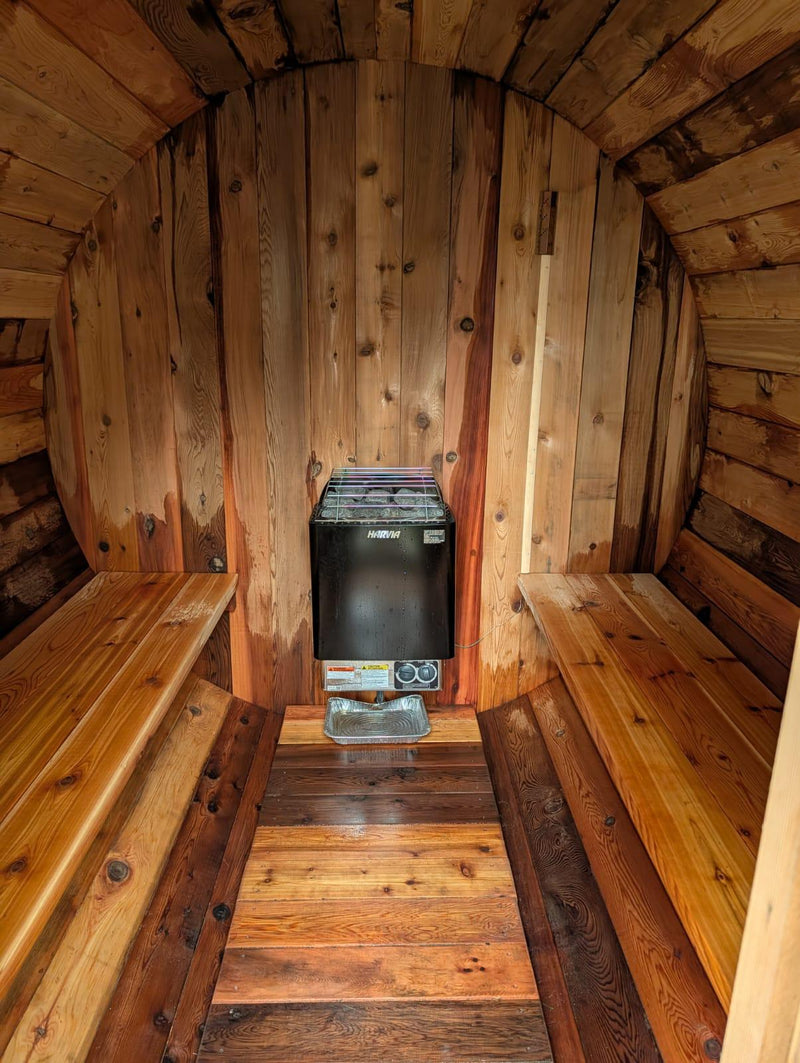 Load image into Gallery viewer, Wooden sauna with benches and a heater