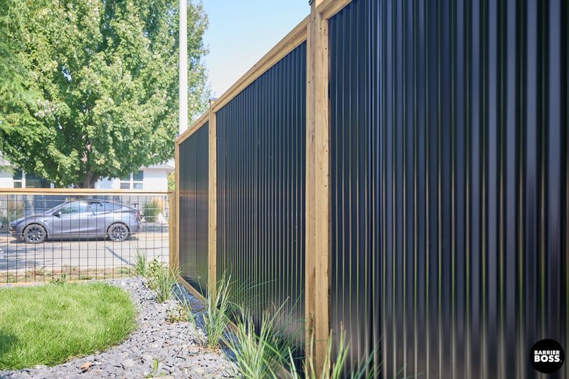 Load image into Gallery viewer, DIY Corrugated Metal Privacy Fence Kit - Treated Wood Frame