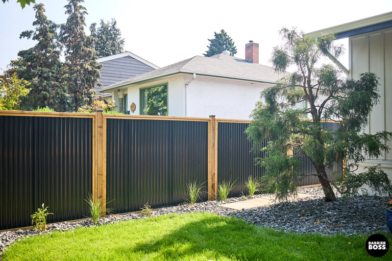 Load image into Gallery viewer, DIY Corrugated Metal Privacy Fence Kit - Treated Wood Frame