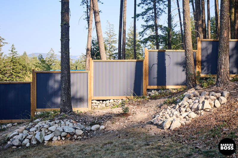 Load image into Gallery viewer, DIY Corrugated Metal Privacy Fence Kit - Treated Wood Frame