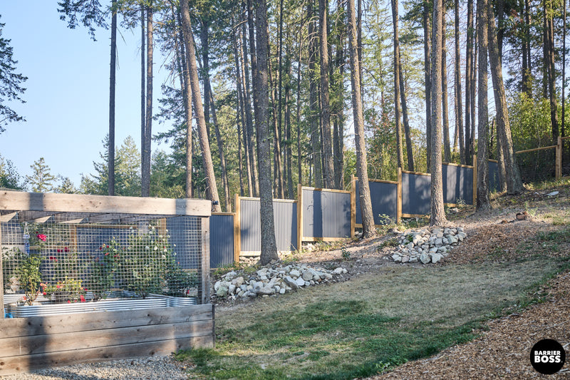 Load image into Gallery viewer, DIY Corrugated Metal Privacy Fence Kit - Treated Wood Frame