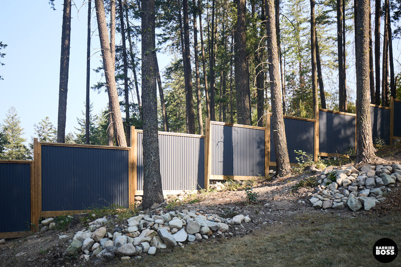 Load image into Gallery viewer, DIY Corrugated Metal Privacy Fence Kit - Treated Wood Frame