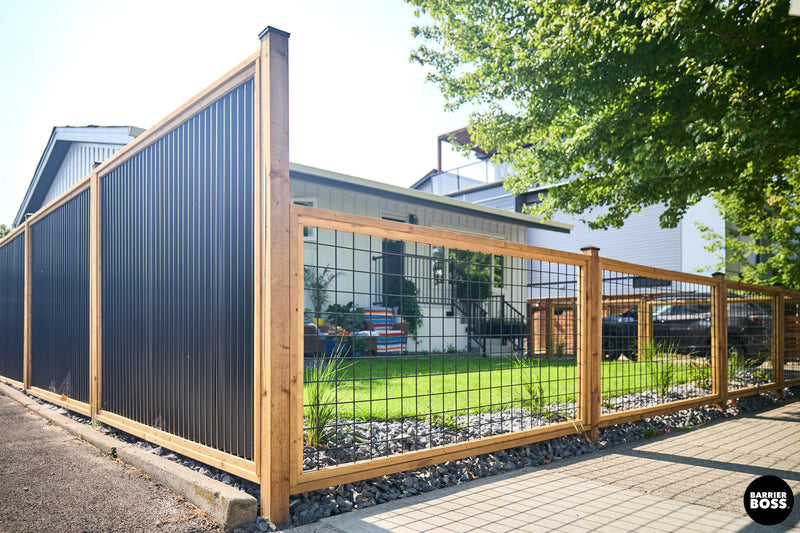 Load image into Gallery viewer, DIY Corrugated Metal Privacy Fence Kit - Treated Wood Frame