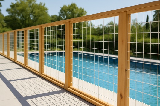 Gorgeous and Low-maintenance Hog Wire Pool Fencing by BarrierBoss USA