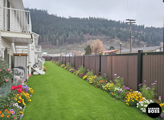 Fire Proof Full Metal Fencing Installed Along Urban Property Line.