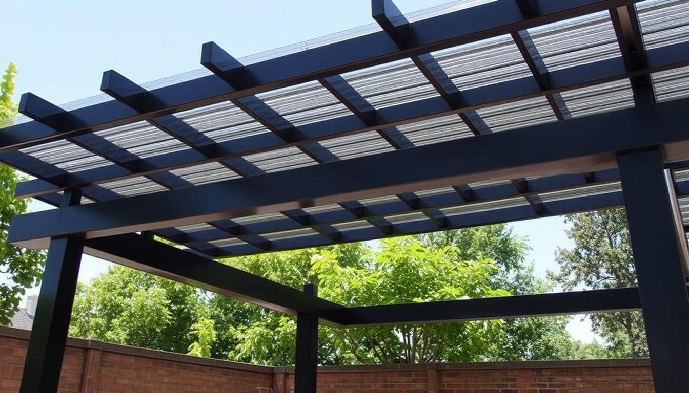 Aoxun Pergola 10-ft W x 14-ft L x 8-ft 2-in H Gray Metal Freestanding Pergola Large | G30030GR-1, image size:1344x768
