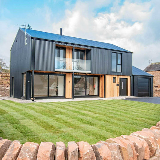 modern metal roof with standing seam panels