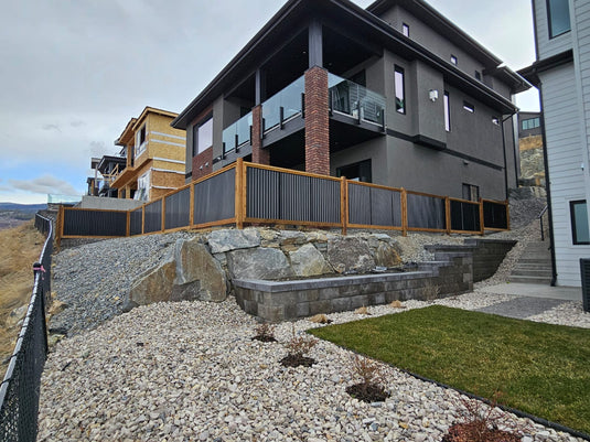 Luxury Airbnb with Midnight Black corrugated metal privacy fence