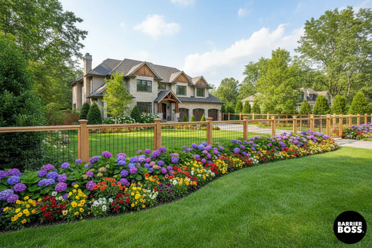 Gorgeous Farmhouse Chic Hog Wire Fencing Installed Along Rural Property.