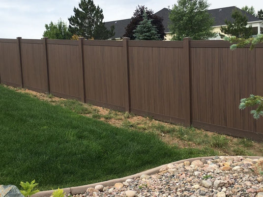 Brown vinyl privacy fences 