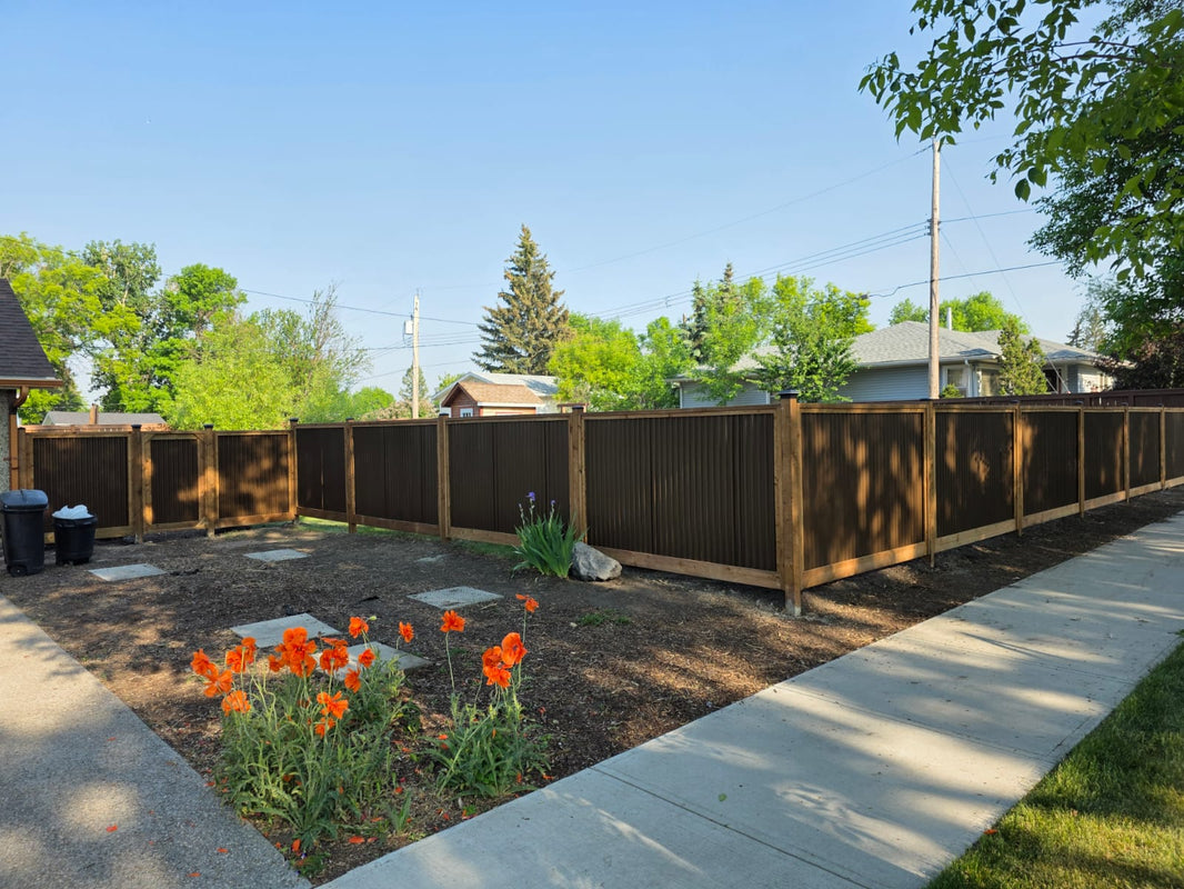 Corrugated Metal Fence Panel - KDBT Frame Privacy Fence (Premade) - The Yellowstone