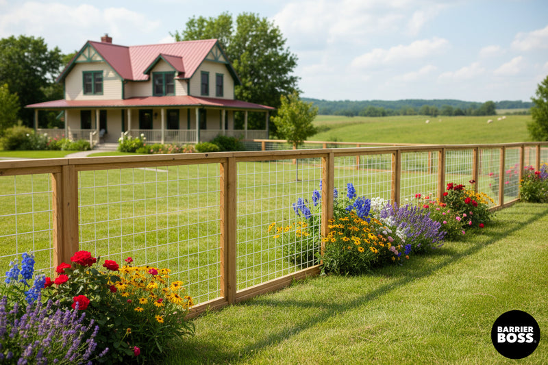 Load image into Gallery viewer, Silver Hog Wire Fence Panels - Hog Panels (Premade or Unframed) - The Ranchlands - BARRIERBOSS™ USA
