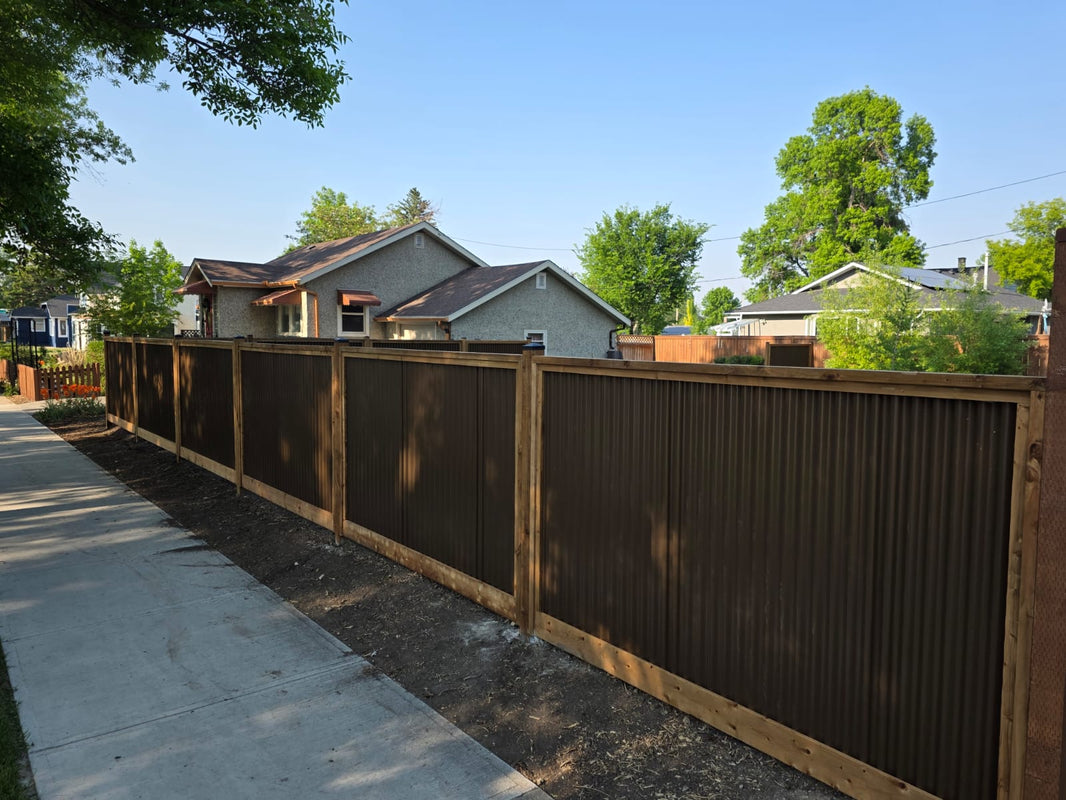 Corrugated Metal Fence Panel - KDBT Frame Privacy Fence (Premade) - The Yellowstone