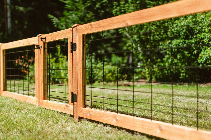 Load image into Gallery viewer, &quot;The Tough Panel&quot; Hog Wire Fence Panel - Gauge 6 Black Metal Hog Mesh 4&quot; x 4&quot; Openings (Framed or Unframed) - BarrierBoss™
