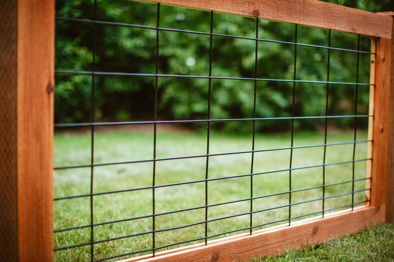 Load image into Gallery viewer, &quot;The Tough Panel&quot; Hog Wire Fence Panel - Gauge 6 Black Metal Hog Mesh 4&quot; x 4&quot; Openings (Framed or Unframed) - BarrierBoss™
