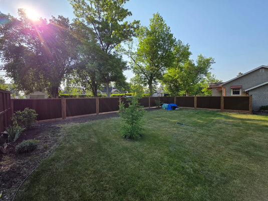 Corrugated Metal Fence Panel - Treated Frame Privacy Fence (Premade) - The Yellowstone