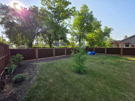 Corrugated Metal Fence Panel - Treated Frame Privacy Fence (Premade) - The Yellowstone