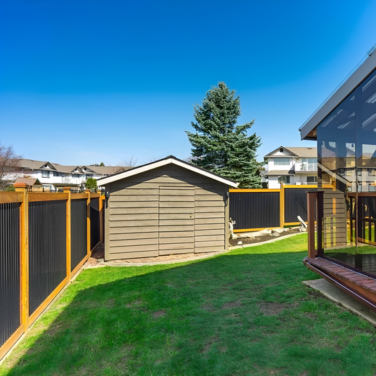 Corrugated Metal Backyard Home Fence