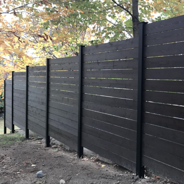 Load image into Gallery viewer, Black Aluminum Fence In-Ground System - The Muskoka Line - BarrierBoss™
