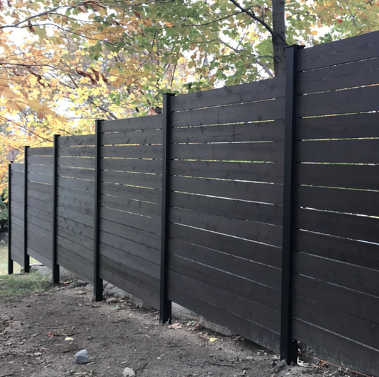 Black Aluminum In-Ground Fence Line Post and Hardware 4