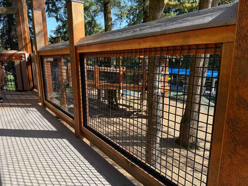 Load image into Gallery viewer, Black Hog Wire Deck Railing Panels (Premade or Unframed) - The Boreal - BarrierBoss™
