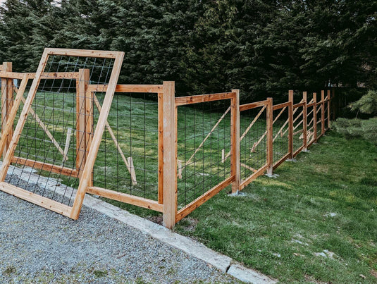Black Hog Wire Fence Panels (Premade or Unframed) - The Rigid Panel - BarrierBoss™
