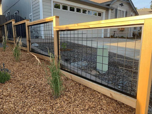 Black Hog Wire Fence Panels (Premade or Unframed) - The Rigid Panel - BarrierBoss™
