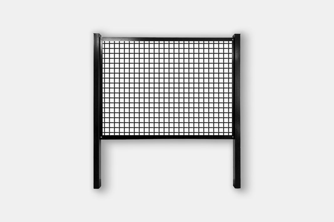 Black frame cattle panel fence kit with 2" x 2" black welded mesh, steel posts and rails