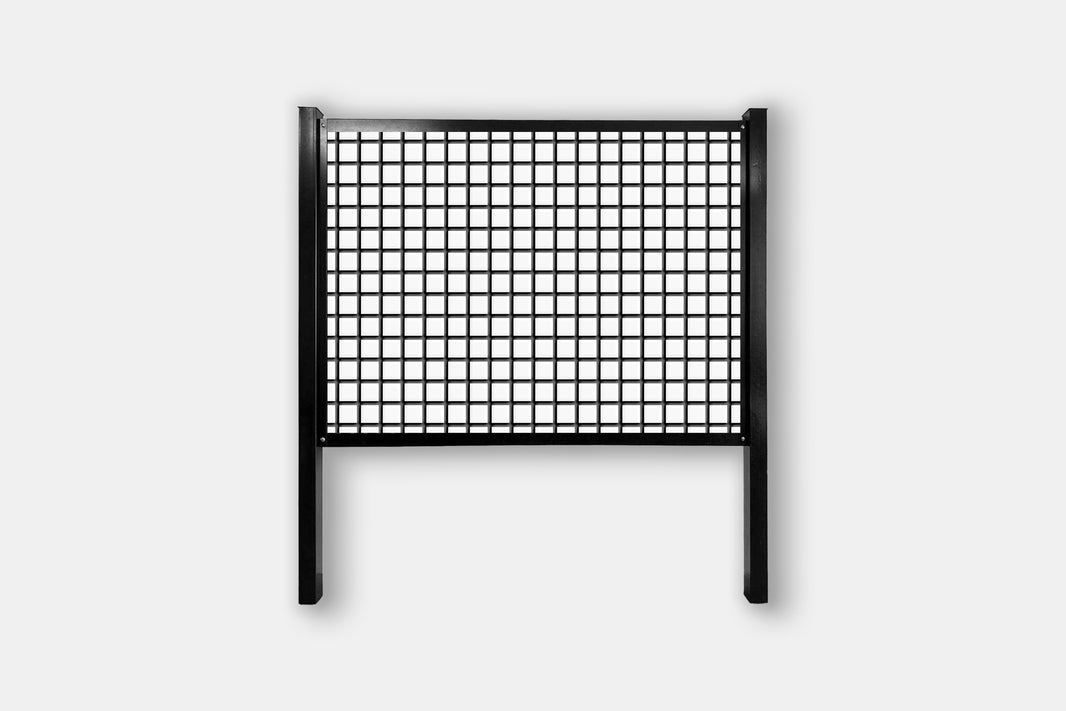 Black frame cattle panel fence kit with 4" x 4" black welded mesh, steel posts and rails