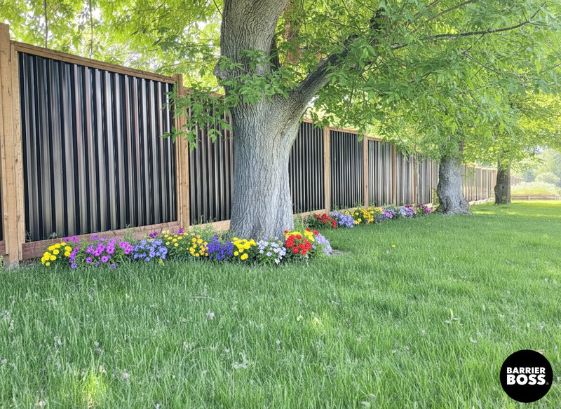 Load image into Gallery viewer, Deep Groove Metal Fence Panels - Privacy Fence (Premade) - The Midwest - BARRIERBOSS™ USA
