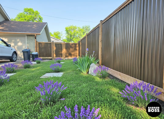 Corrugated Metal Fence Panel - Treated Frame Privacy Fence (Premade) - The Yellowstone