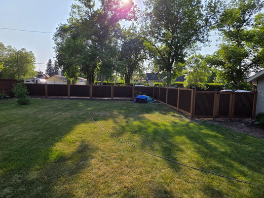 Corrugated Metal Fence Panel - Treated Frame Privacy Fence (Premade) - The Yellowstone