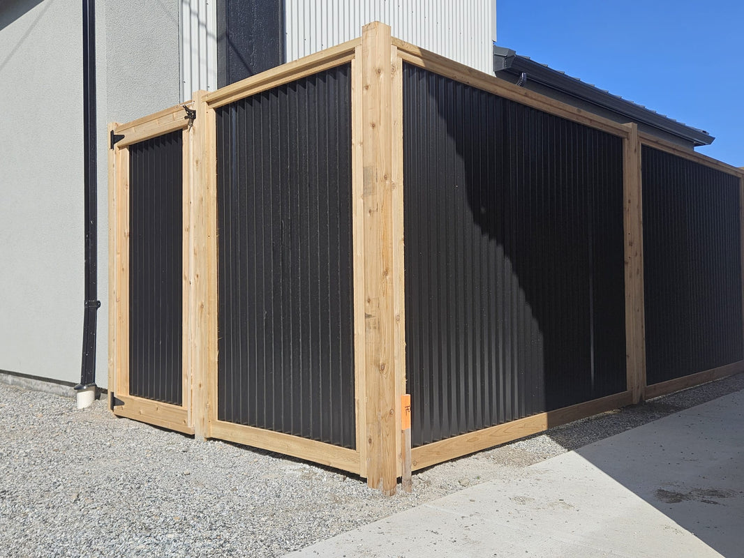 Corrugated Metal Fence Panels (Premade) - The Redwood - BarrierBoss™