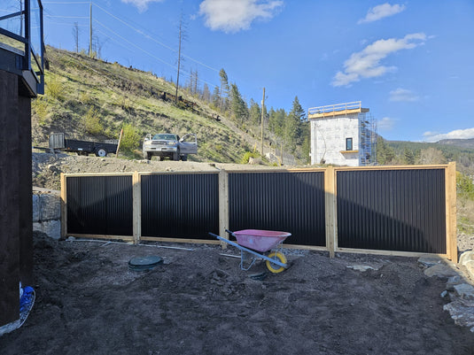 Corrugated Metal Fence Panels (Premade) - The Redwood - BarrierBoss™