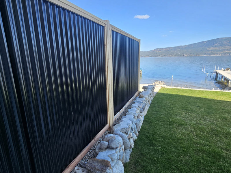 Load image into Gallery viewer, Corrugated Metal Fence Panels (Premade) - The Redwood - BarrierBoss™
