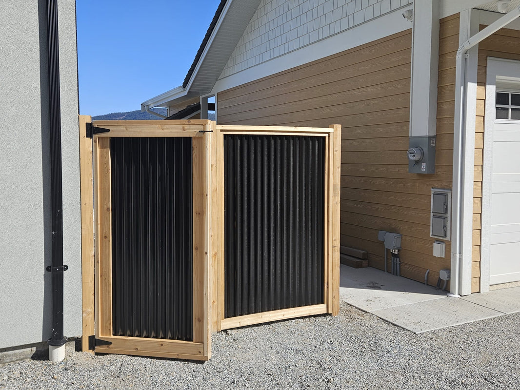 Corrugated Metal Fence Panels (Premade) - The Redwood - BarrierBoss™