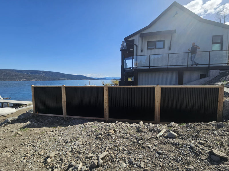 Load image into Gallery viewer, Corrugated Metal Fence Panels (Premade) - The Redwood - BarrierBoss™
