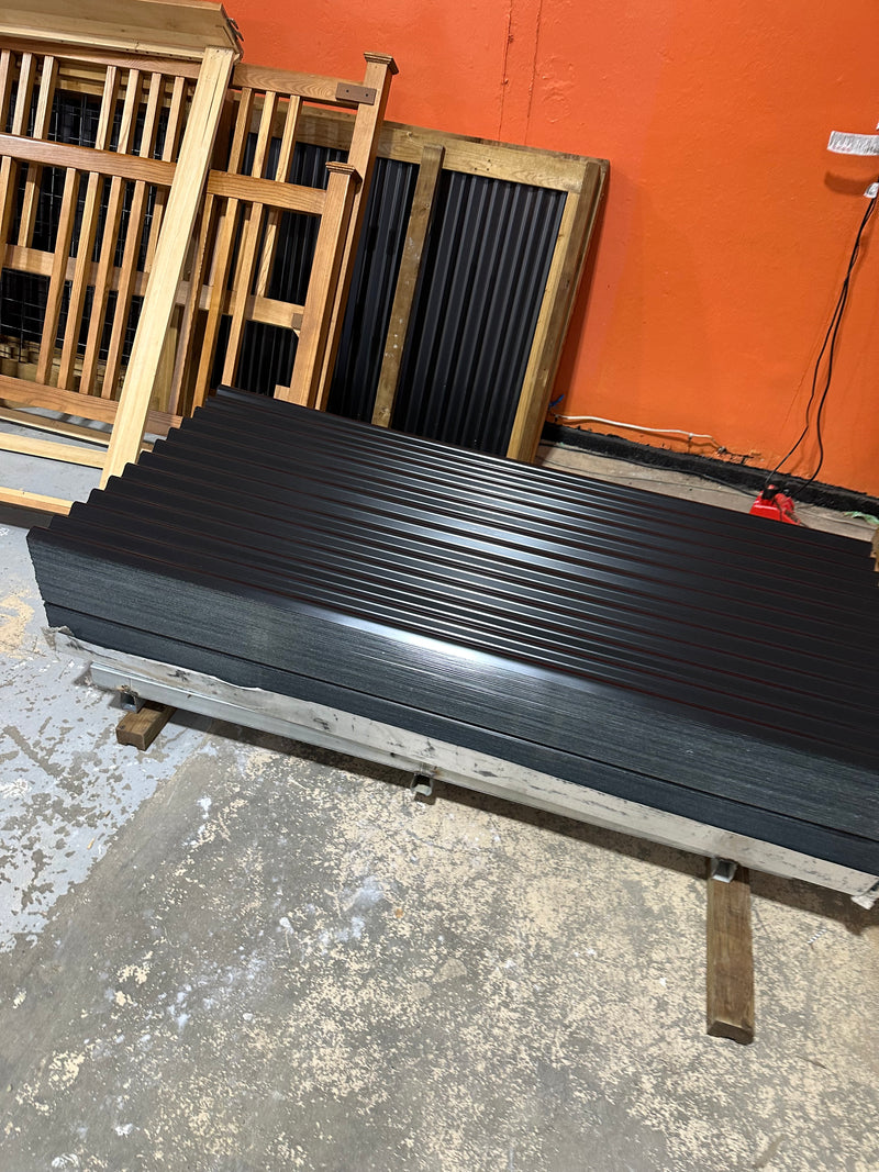 Load image into Gallery viewer, Corrugated Metal Fence Sheets - NoFade, NoRust, DualSided (Unframed) - The Canadian - BarrierBoss™
