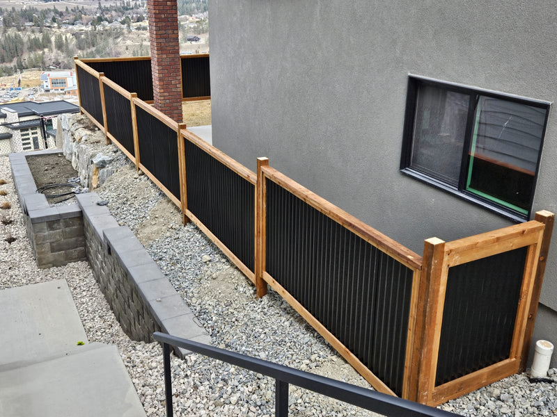 Load image into Gallery viewer, Corrugated Metal Privacy Fence Panel (Premade) - The Coastal - BarrierBoss™
