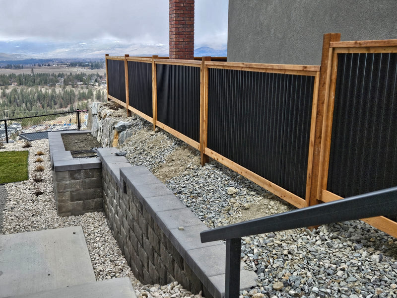 Load image into Gallery viewer, Corrugated Metal Privacy Fence Panel (Premade) - The Coastal - BarrierBoss™
