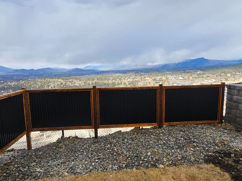 Load image into Gallery viewer, Corrugated Metal Privacy Fence Panel (Premade) - The Coastal - BarrierBoss™
